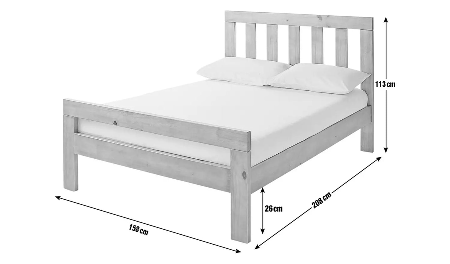 Assembled Chile Kingsize Wooden Bed Frame - Dark Stain
